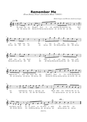 Remember Me ( from Coco) Sheet Music for Violin (Solo) | MuseScore.com