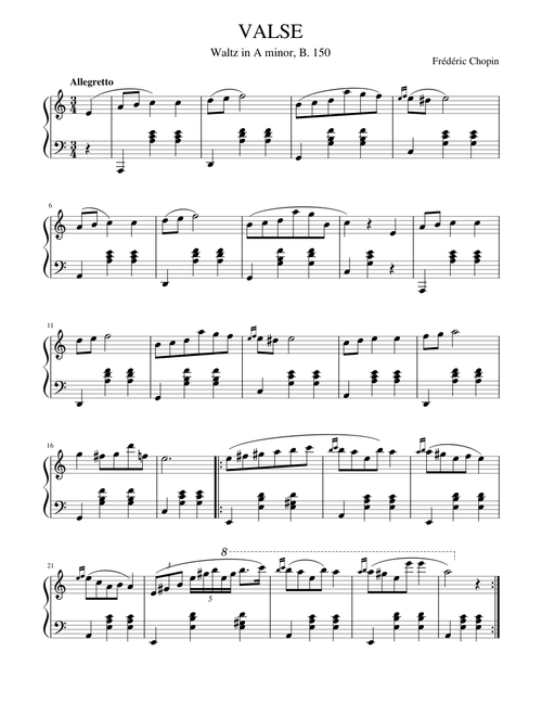 Valse in A minor - Frédéric Chopin