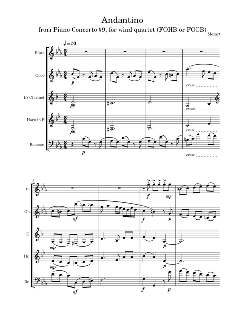 Andantino from Piano Concerto #9 K271 – Wolfgang Amadeus Mozart