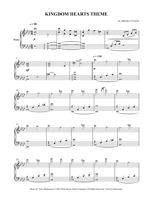Kingdom Hearts Theme (Arr. SCMusic) - Hikaru Utada (Piano Solo)