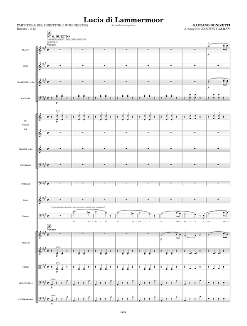Gaetano Donizetti - Lucia di Lammermoor, No. 6 - Se tradirmi tu potrai