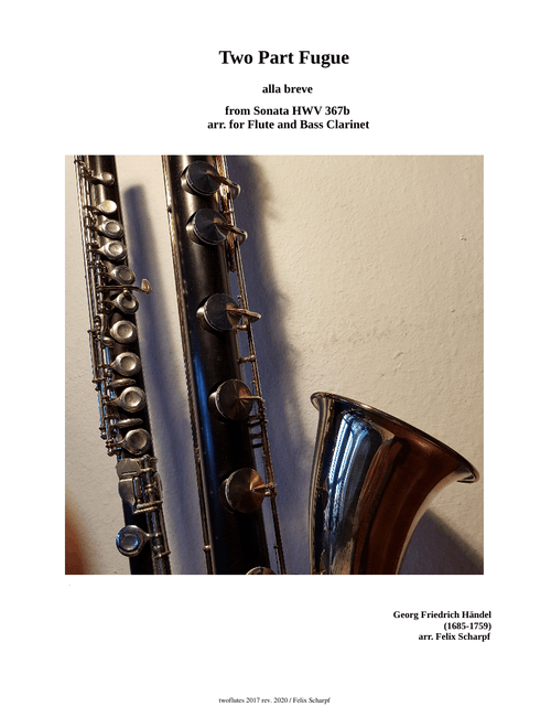 Händel, Georg Friedrich - Two Part Fugue from HWV 367b for Flute and Bass Clarinet