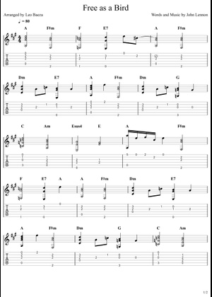 Play Official version of Free as a bird Sheet Music by The Beatles