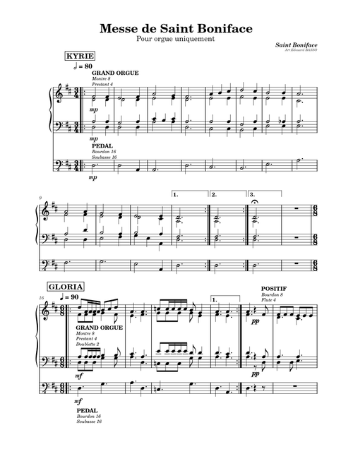 Messe de saint boniface orgue