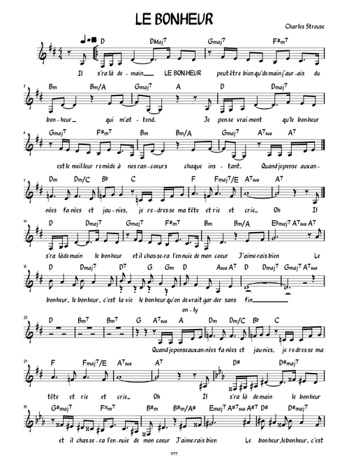 Le Bonheur – Charles Strouse