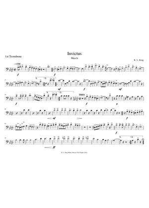 Invictus – Karl L. King Sheet Music for Trombone, Cornet, Euphonium ...