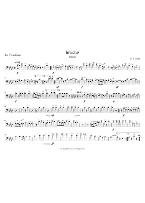 Invictus March Invictus – Karl L. King Sheet Music for Trombone, Cornet, Euphonium ...