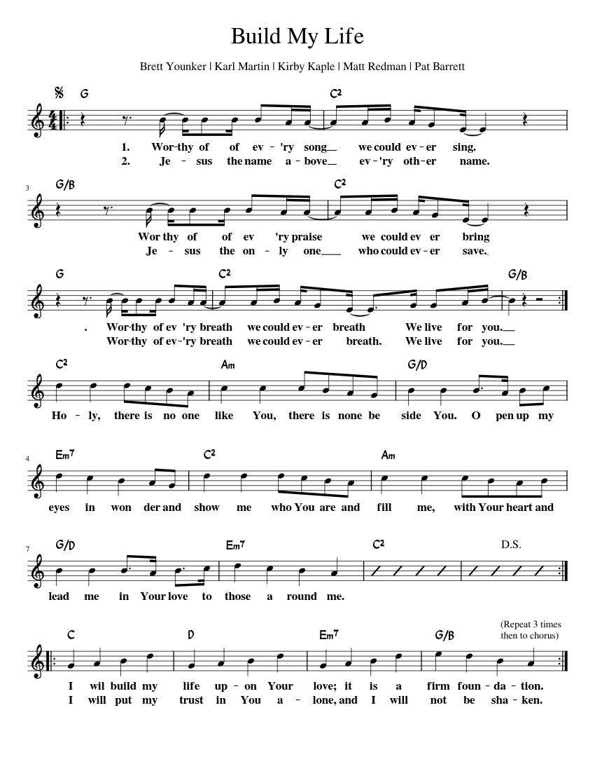 Build my life Housefires Build_My_Life _ G Sheet music for Piano