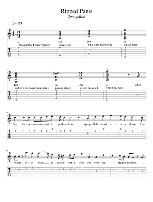Ripped Pants - SpongeBob (Guitar)