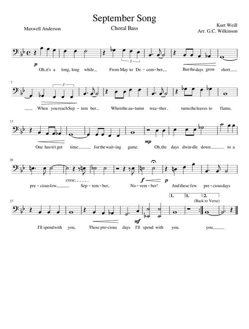 September Song Choral Bass