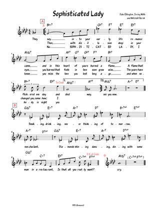 ビッグバンド楽譜「Sophisticated Lady」(絶版) ビッグバンド楽譜「Sophisticated Lady」(絶版) 無料楽譜