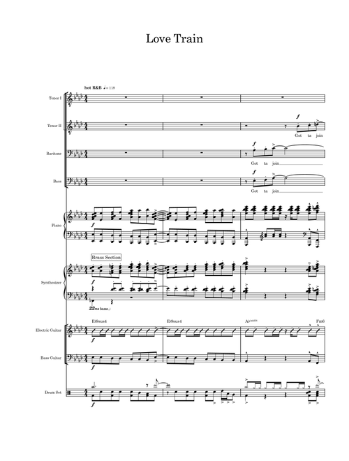 Love Train (Arr. David Maddux) - O'Jays (Small Ensemble)