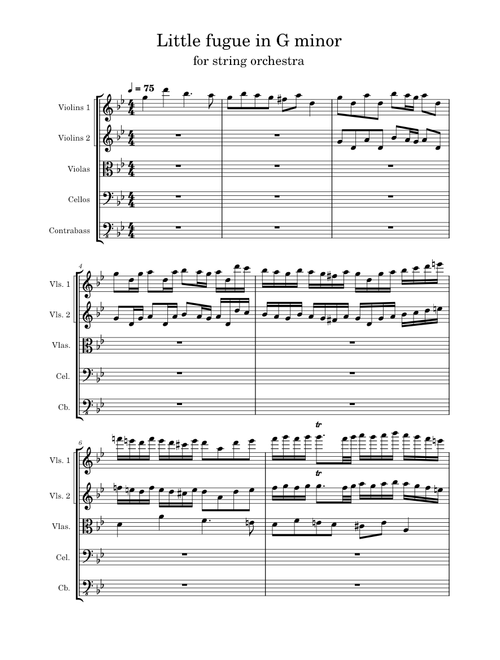 Little fugue in g minor – Johann Sebastian Bach for string orchestra