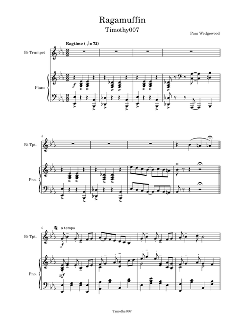 Ragamuffin – Pam Wedgwood Trumpet with Piano Accompaniment Cover