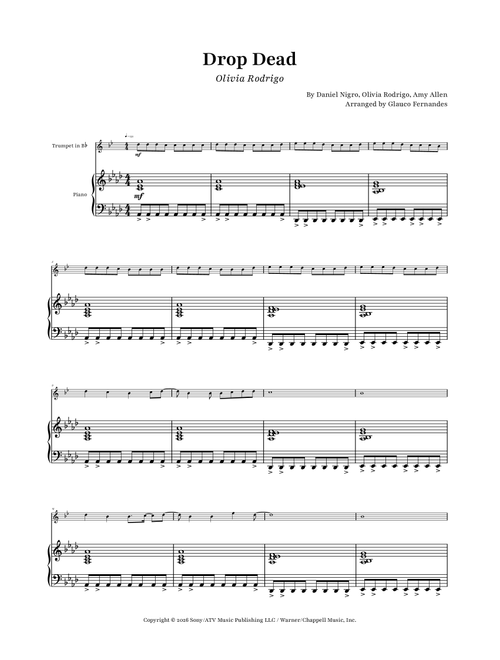 Drop Dead (Arr. Glauco Fernandes) - Olivia Rodrigo (Trumpet and Piano)
