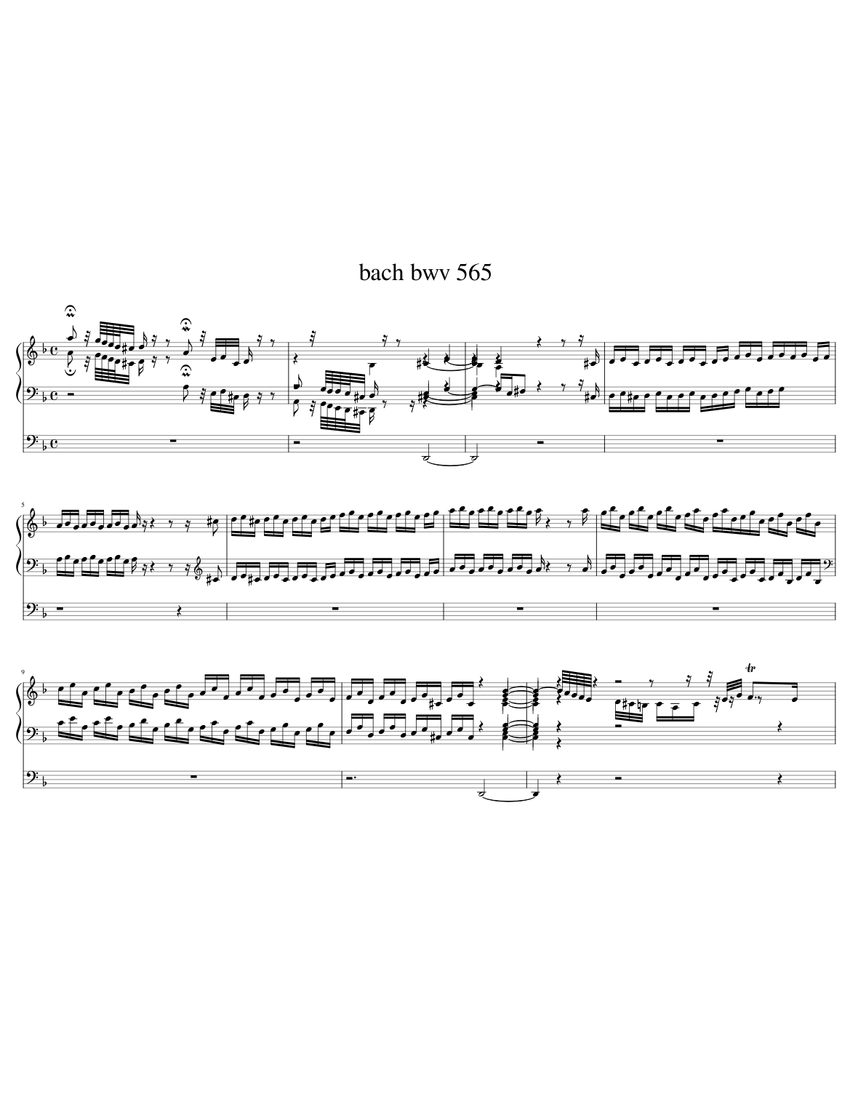 bach_bwv_565 Sheet music for Organ (Solo) | Musescore.com