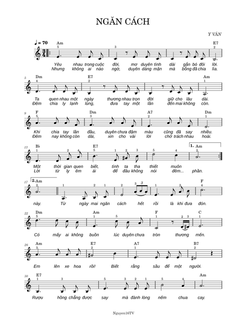 NGĂN CÁCH – Y VÂN