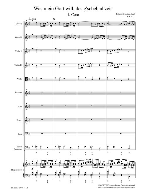 Was mein Gott will, das g'scheh allzeit, BWV 111 / Mvt. 1 – Johann Sebastian Bach BWV 111.1