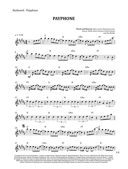 Payphone (Arr. Marcelo Onetta Fermiano) - Maroon 5 Featuring Wiz Khalifa (Violin Solo)