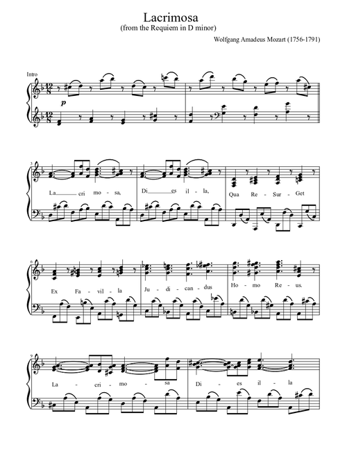 Mozart - Lacrimosa (from the Requiem in D minor)