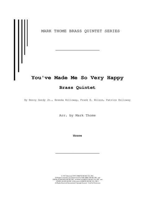 You've Made Me So Very Happy (Arr. Mark Thome) - Brenda Holloway (Brass Ensemble)