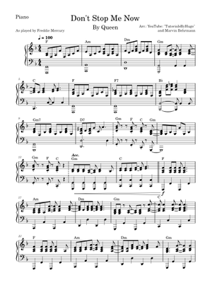 Don't Stop Me Now – Queen - Only Piano