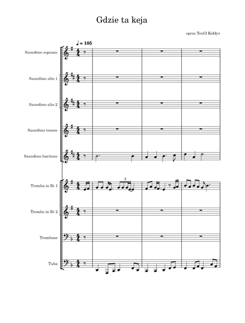 Gdzie ta keja - na mały Big Band