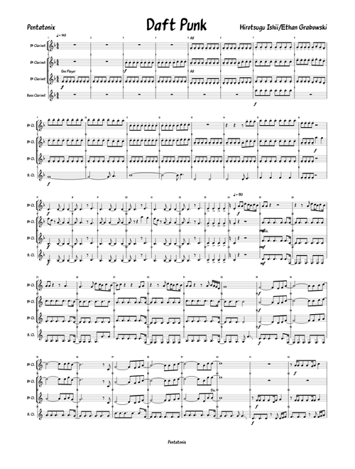 Daft Punk Medley for Clarinet Quartet