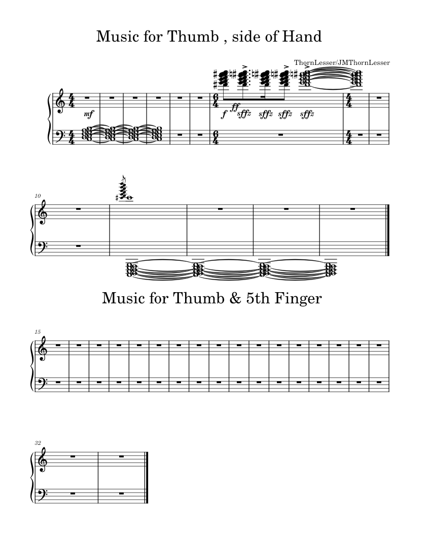Music For Thumb Side Of Hand Sheet Music For Piano Solo 