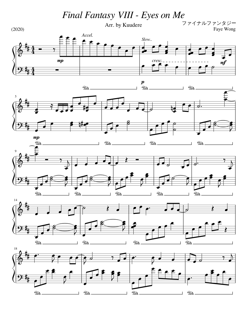 Final Fantasy VIII - Eyes on Me (Sheets included) Sheet