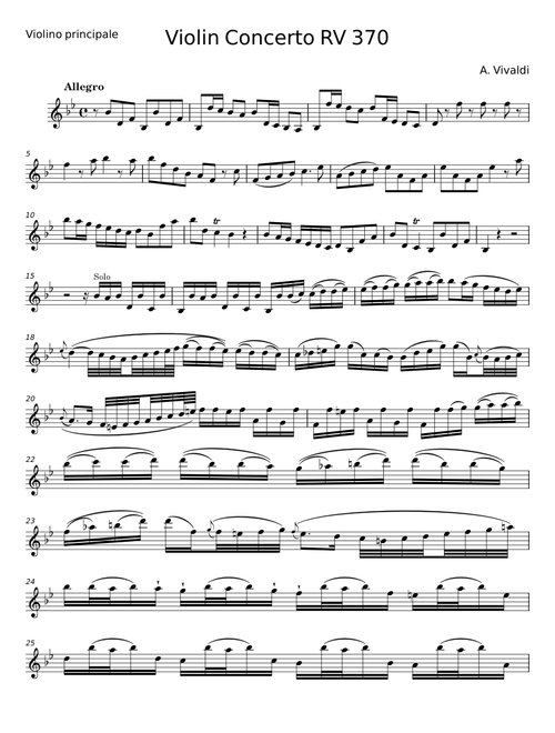 Violin Concerto in B-flat major, RV 370 - Antonio Vivaldi