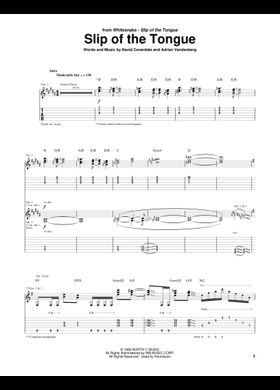 Free Slip Of The Tongue by Whitesnake sheet music | Download PDF