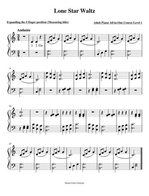 43. Lone Star Waltz – Adult Piano All-in-One Course Level 1