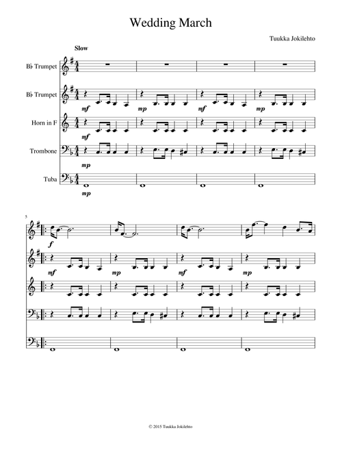 Wedding March (Brass Quintet)