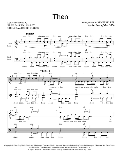 Then (Arr. Kevin Keller) - Brad Paisley (Choral, TTBB)