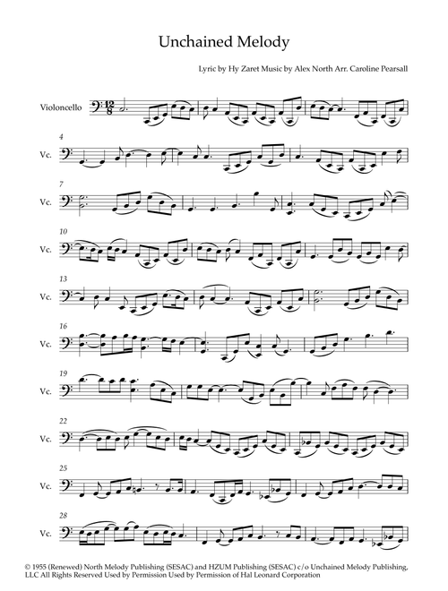 Unchained Melody (Arr. Caroline Pearsall) - Barry Manilow (Cello Solo)