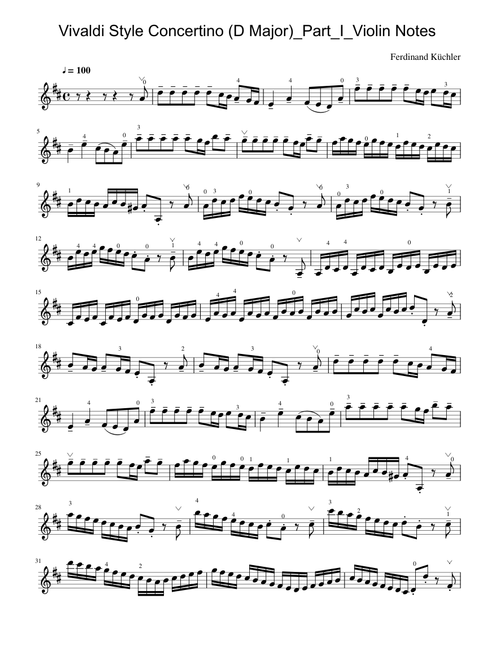 Vivaldi Style Concertino (D Major)_Part_I_Violin Notes