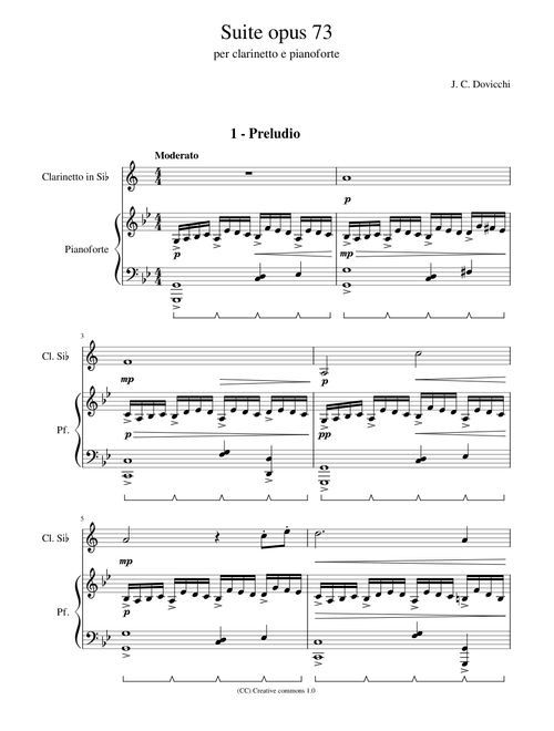 Suite per pianoforte  e clarinetto Op. 73