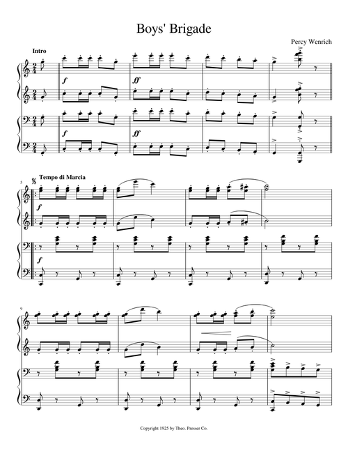 Boys' Brigade – Four-Hand Version (1925)