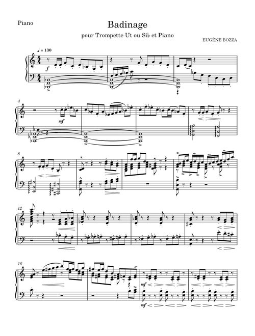 Eugene Bozza - Badinage for Trumpet and Piano – Eugene Bozza