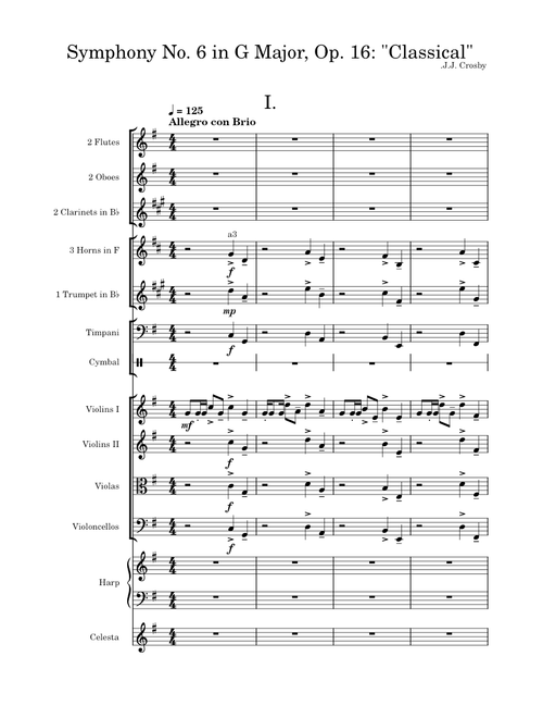 Symphony No. 6 in G Major, Op. 16: "Classical"  -.J.J. Crosby