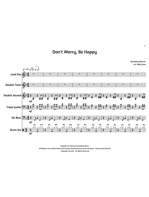 Don't Worry, Be Happy (Arr. Mike Greer) - Bobby McFerrin (Steel Drum Band)