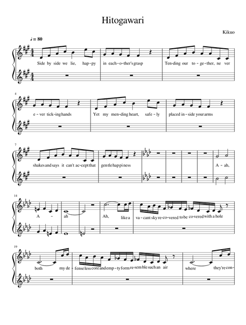 Hitogawari (English Vocal Guide)