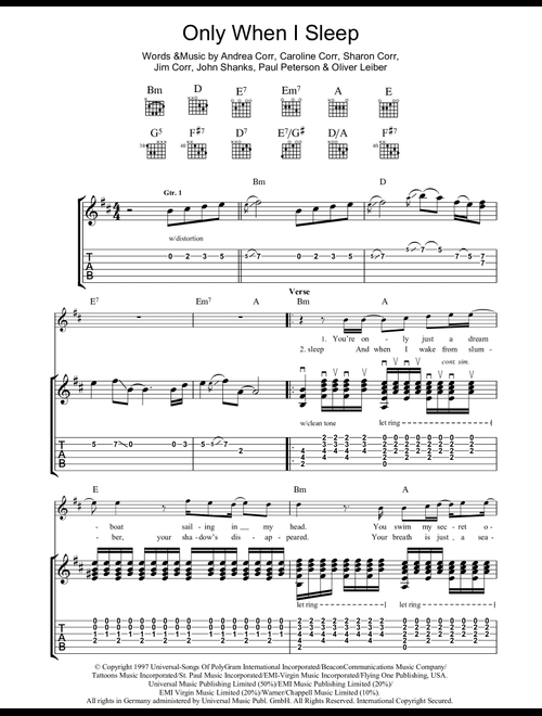 Only When I Sleep - The Corrs (Guitar Tab)