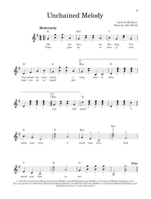 Unchained Melody - The Righteous Brothers (Easy Guitar)