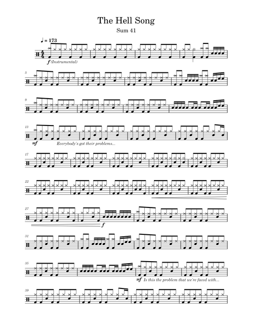 The Hell Song — Sum 41 (Drums)