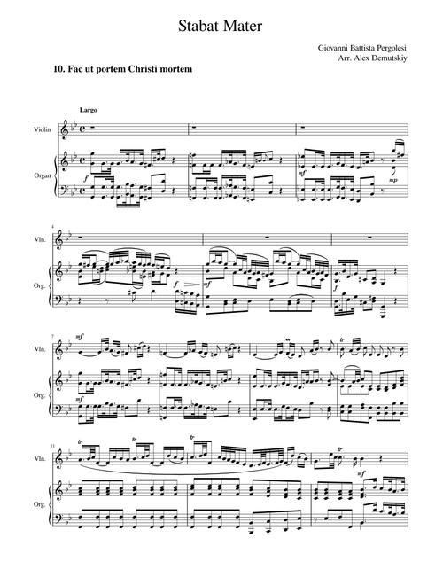 Stabat Mater, P.77 – Giovanni Battista Pergolesi Fac ut portem Christi mortem