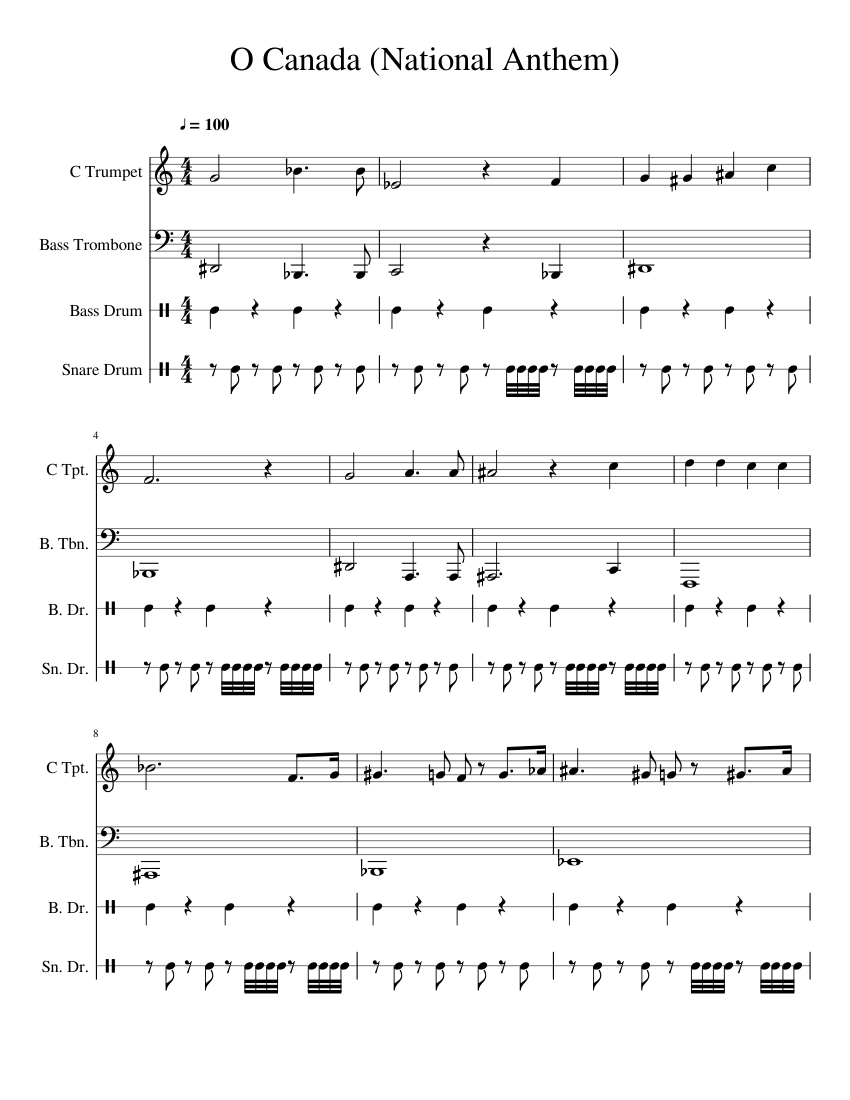 O canada trumpet top