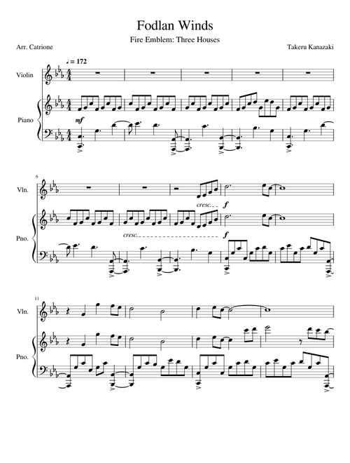 Fire Emblem Three Houses - Fodlan Winds (Violin + Piano)