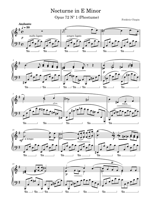 Chopin - Nocturne Opus 72 Nº 1 (E Minor)